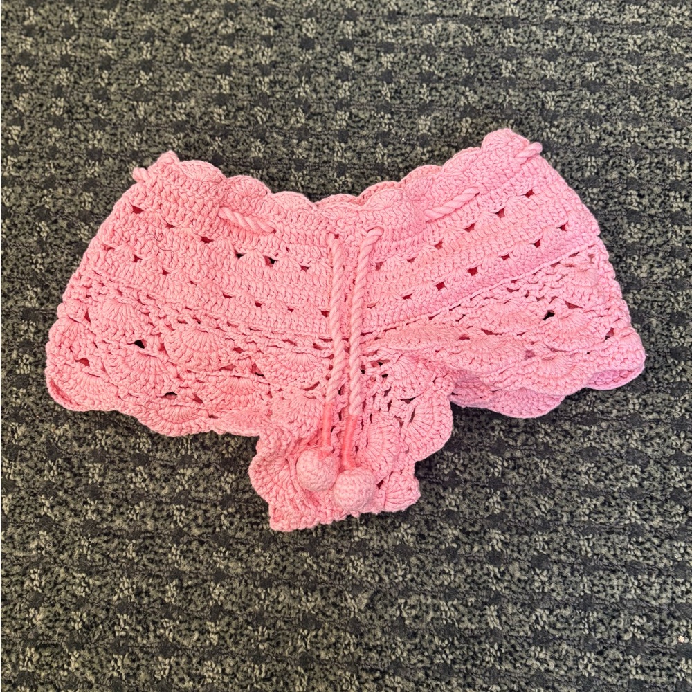 Sunuva Girls Pink Crochet Bikini Bottoms Swim Cover Up Size 3–4